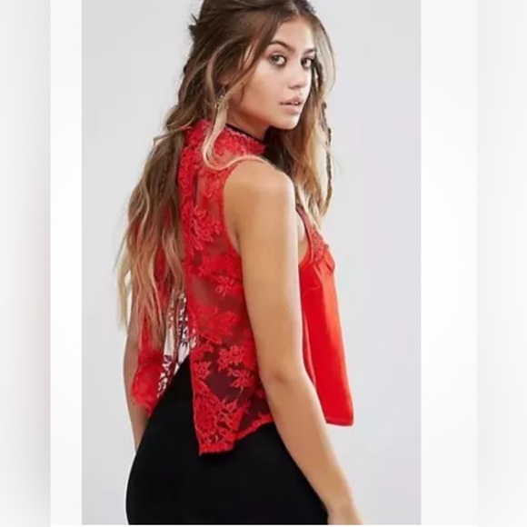 Free People Tied To You Lace lightweight Top Size Medium - Picture 2 of 9